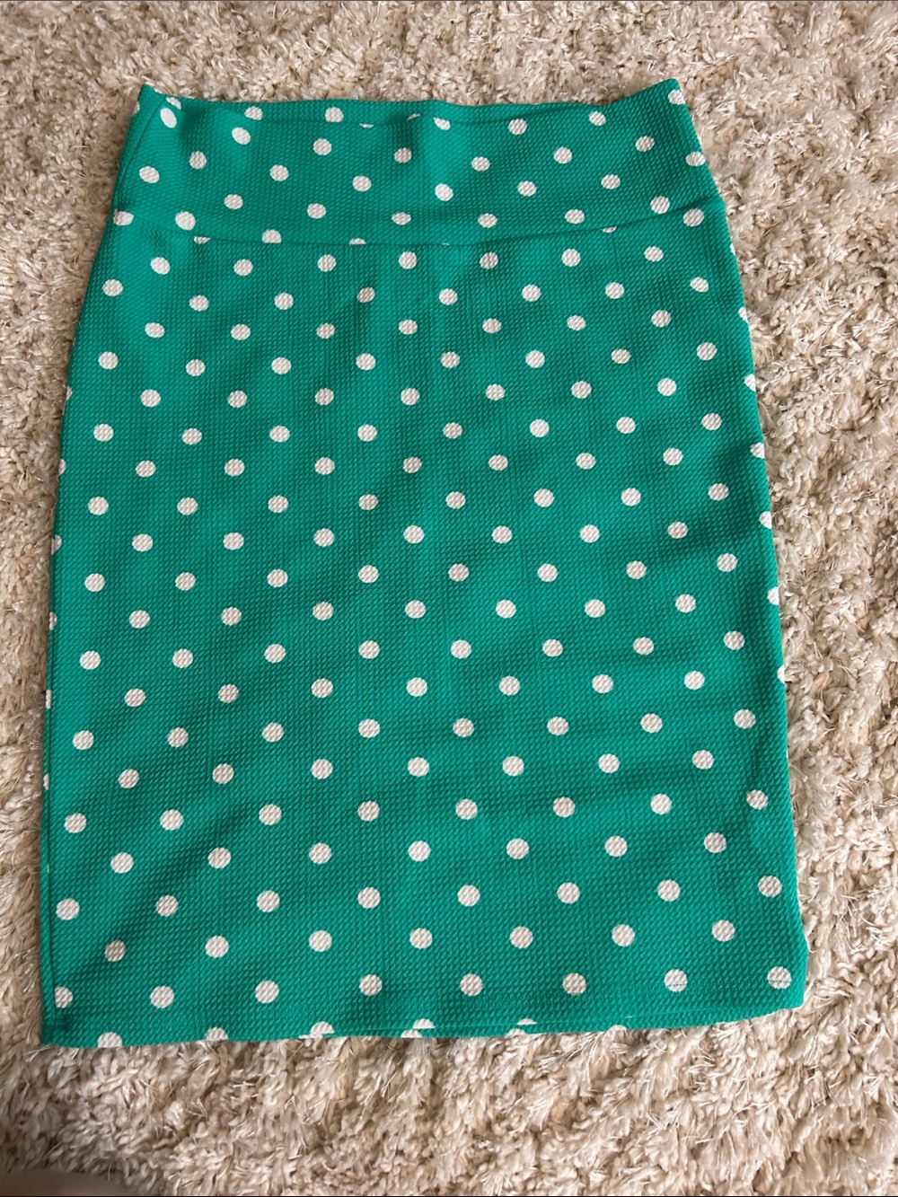 LuLaRoe Teal Green Polka Dot Pencil Skirt
